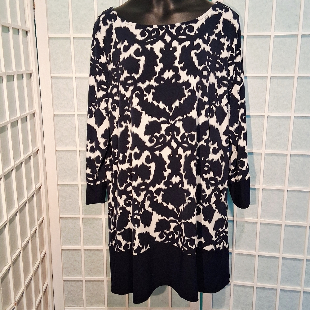 L Nina Leonard Navy/White Top 6287